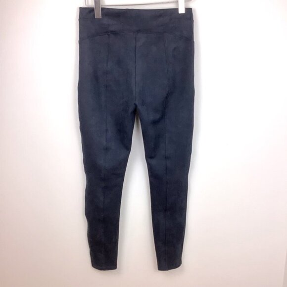 SPANX FAUX SUEDE NAVY LEGGINGS L - Picture 8 of 12